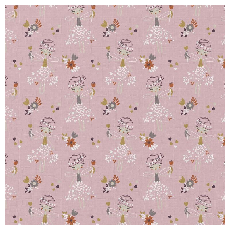 Printed Cotton MARYKA Dew / Pink Tones